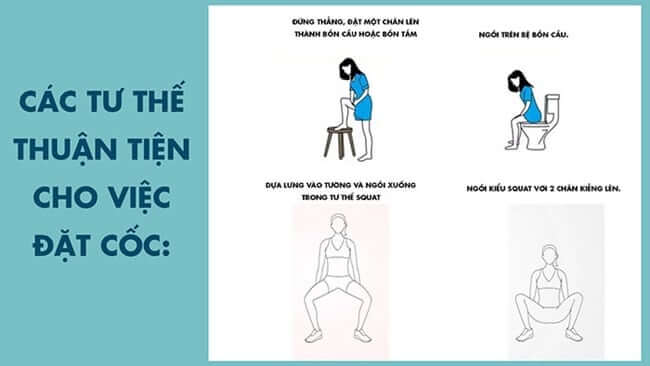 Chọn tư thế phù hợp để đưa cốc vào dễ dàng