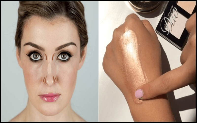 Bạn cần chuẩn bị chì, phấn và bút highlight để thực hiện các bước đánh khối mũi.