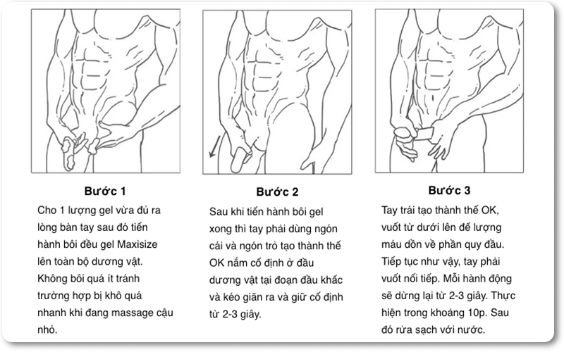 Cách dùng Gel Maxisize Extra hiệu quả nhất